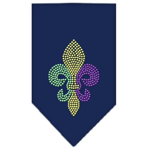 Unconditional Love Mardi Gras Fleur De Lis Rhinestone Bandana Navy Blue Small UN814169